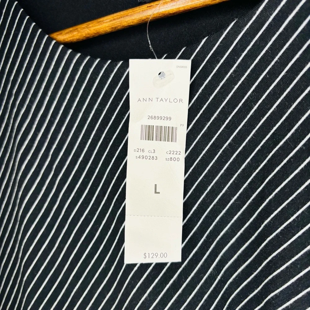 Ann‎ Taylor Pinstripe Dress NWT Women’s Long Sleeve Workwear Large S490283